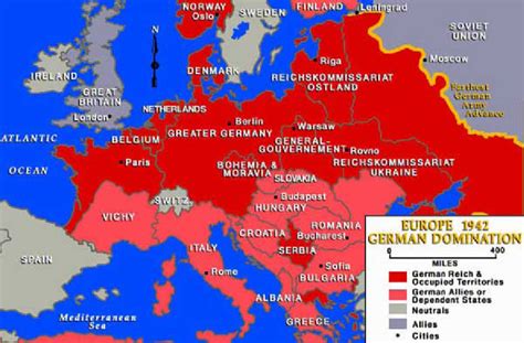 Map Of Occupied Europe Ww2