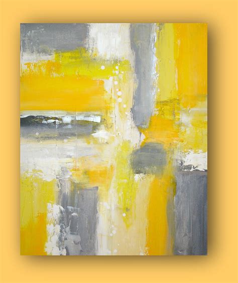 2019 Latest Yellow And Grey Abstract Wall Art