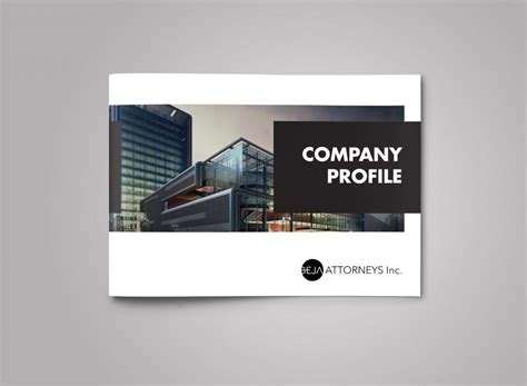 The Company Profile Brochure Is Shown In Black And White With An Image