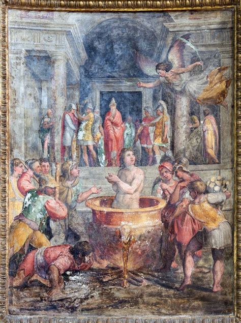 Rome Fresco Of Martyrdom Of St John The Evangelist He Was Allegedly