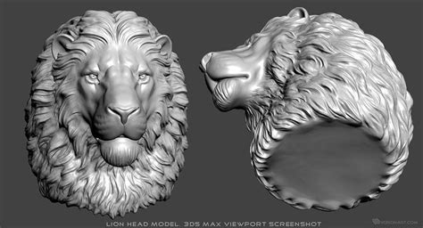 Artstation Lion Head 3d Model Digital Sculpture Nikolay Vorobyov