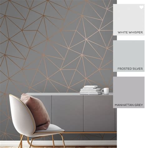 Zara Shimmer Metallic Wallpaper Charcoal Copper Metallic Wallpaper
