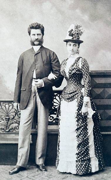 Johann Strauss Austrian Composer And Conductor With His Third Wife
