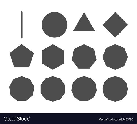 Set Polygon Shapes With Different Sides Royalty Free Vector