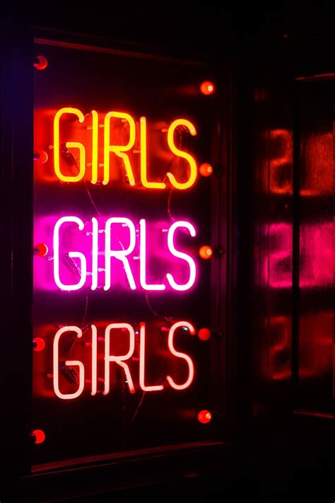 Hd Wallpaper Girls Neon Light Signage Assorted Color Girls Neon Light