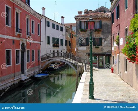 Venetian Street Italy Stock Photo Image Of Grand Colorful 12886748