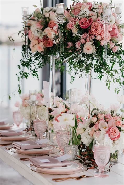 Luxurious And Elegant Wedding Reception Tablescape In The San Diego Bay