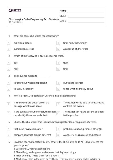 Printable Sequencing Events Worksheets For Grade Quizizz