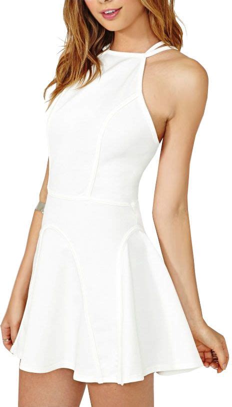 Shopstyle White A Line Dress Short Skater Dress White Backless Dress