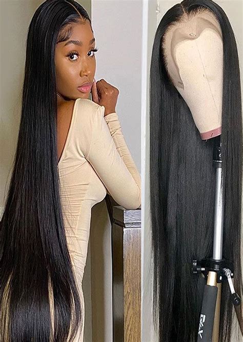 Straight Lace Front Human Hair Wigs For Women 26 Inch Brazilian Natural