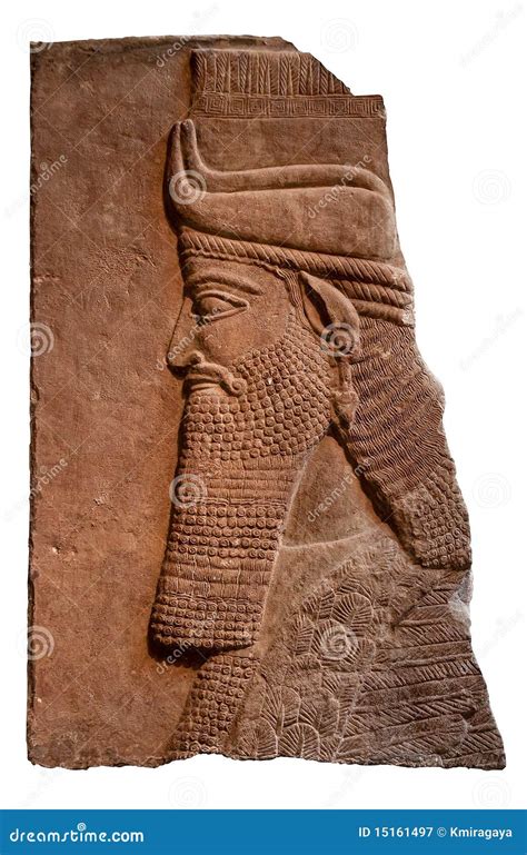 Ancient Assyrian Wall Carving With Cuneiform Royalty Free Stock Image