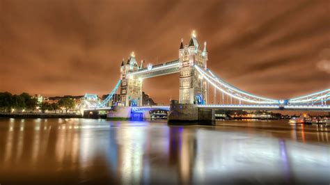 The Tower Bridge Night Time London Bridge Bridge On The River Thames In