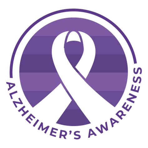 Alzheimers Awareness Ribbon Badge Sticker Transparent Png And Svg