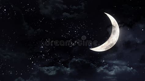 Half Moon In The Night Sky Stock Photo Image Of Cloudy 23178078