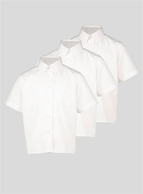 Buy White Generous Fit Non Iron Shirts 3 Pack 6 Years School Shirts