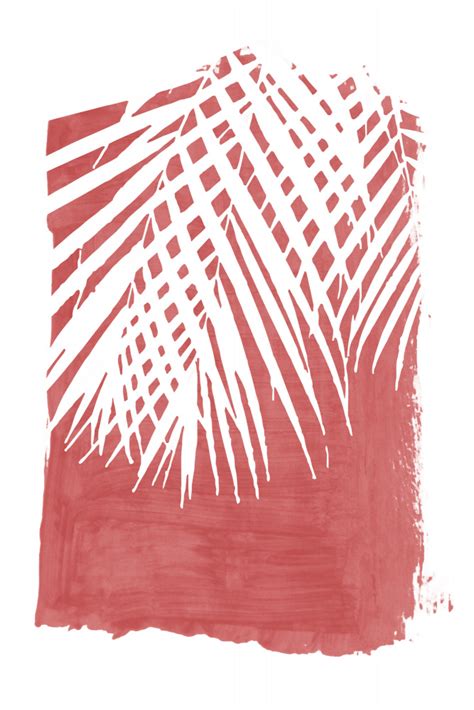 Red Palm Leaves Silhouette Amini54