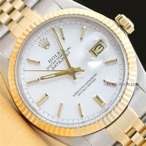 Rolex Mens Datejust 18k Yellow Gold And Stainless Steel Watch W Original