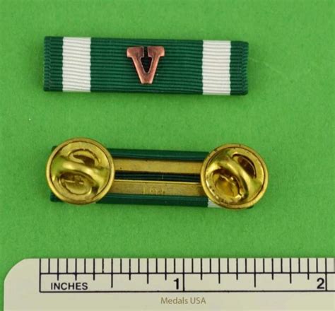Navy And Marine Commendation Medal Mounted Ribbon Bar With V Ebay