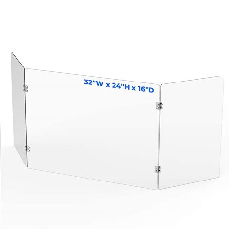 Buy Portable Plexiglass Shield For Desk Counter Freestanding Clear Acrylic Desk Divider No