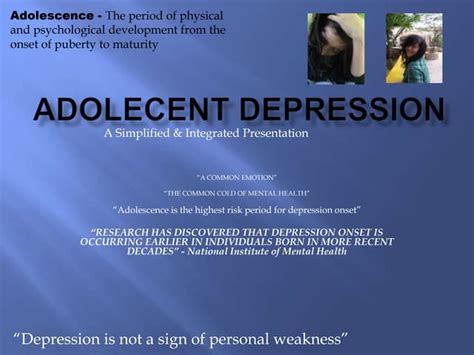 Adolescent Depression What We All Should Know Ppt