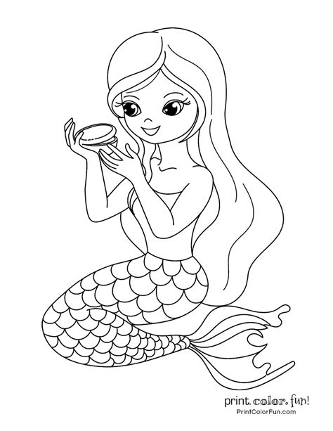 Mermaid Coloring Pages To Print For Girls