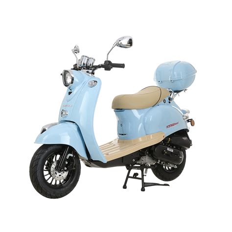50cc Scooter Buy Direct Bikes Retro 50cc Scooters Light Blue