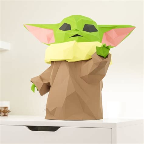 Baby Yoda Star Wars Papercraft Origami Diy Paper Craft Etsy México