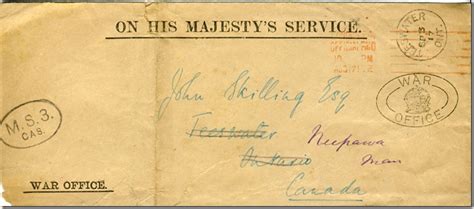 More Letters From World War One August 17 1917 Letter From The War Office