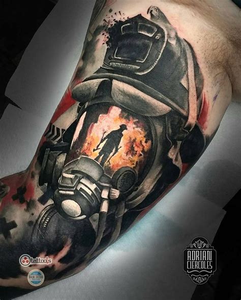 Firefighter Tattoo By Adriancier Who Is Currently On The Road Visit