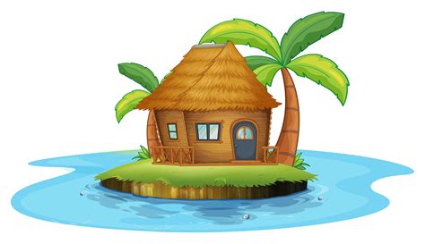 An Island With A Small Nipa Hut 526104 Vector Art At Vecteezy