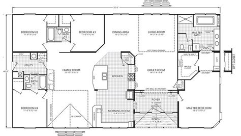 6 Bedroom Triple Wide Mobile Home Floor Plans Homeplanone