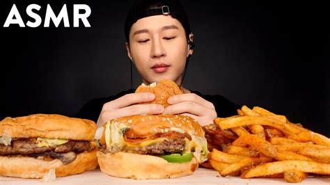 asmr five guys burgers and cajun fries mukbang no talking eating sounds zach choi asmr youtube