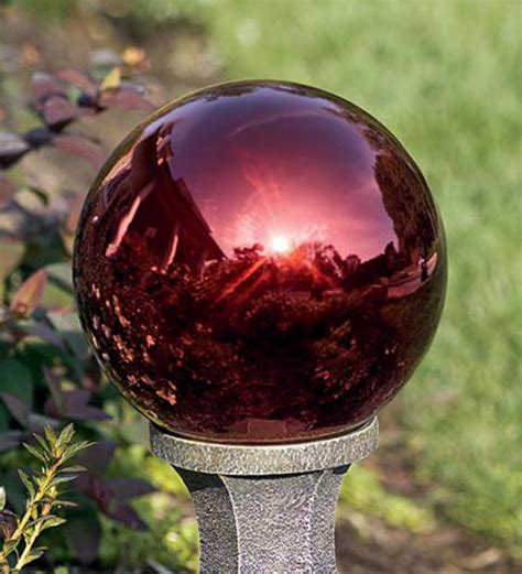 Stainless Steel Gazing Ball With 23h Twisted Stand Plowhearth
