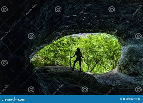 Female In A Cave Stock Image Image Of Exploration Natural 184340877