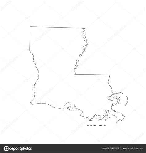 Blank Louisiana Vector Map Silhouette Illustration Isolated White