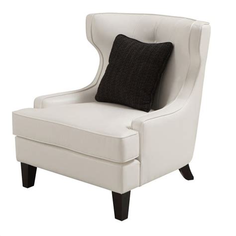 Hawthorne Collections Leather Accent Chair In White Hc 492518