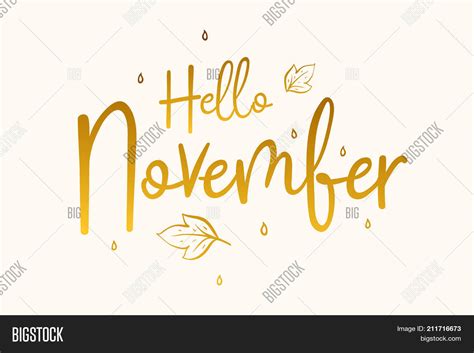 Hello November Vector And Photo Free Trial Bigstock