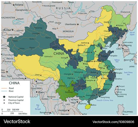 China Map With Selectable Territories Royalty Free Vector