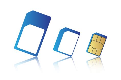 Mobile Phone Sim Card Set Standard Micro And Nano Sim Card Vector