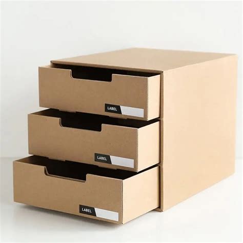 Desktop Office Storage Box Kraft Paper Storage Box Creative Diy A4