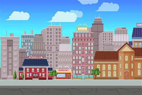 2d City Game Background Custom Designed Illustrations Creative Market
