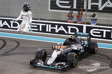 Second Placed Nico Rosberg Mercedes Amg F W Hybrid Celebrates His