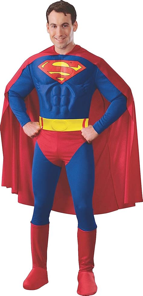 Fancy Dresses Superman Suit Mens Fancy Dress Dc Comic Book Superhero Adults Costume Outfit Mens