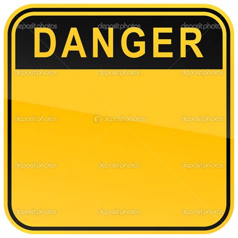 Yellow Danger Blank Warning Sign On A White Background Stock Vector By