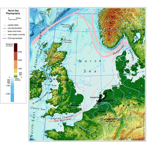 North Atlantic Ocean Depth Map