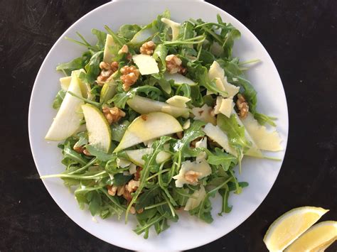 Rocket Pear Parmesan Walnut Salad Carly S Recipe