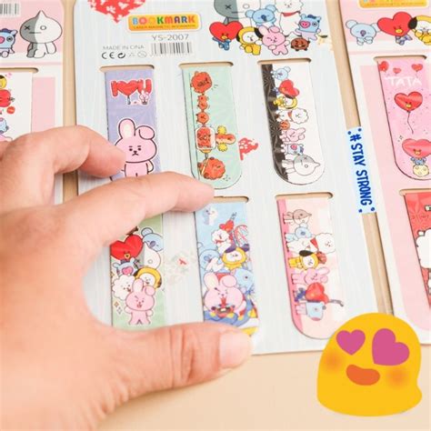 Jual Pembatas Buku Magnet Bt21 Bts Penanda Halaman Bacaan Bookmark Kpop