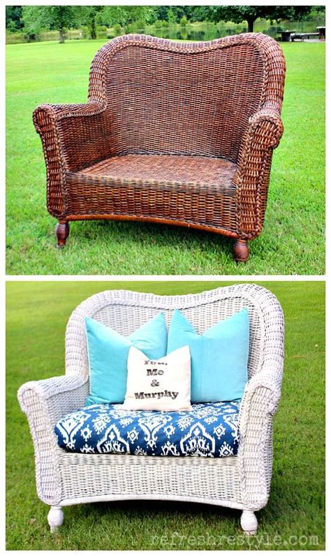 Choose a clear day and for best results, stay out of the wind, lest dirt and leaves blow onto the fresh paint. How to Spray Paint Wicker | Painting wicker furniture, Outdoor furniture makeover, Painted wicker