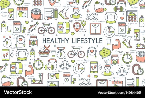 Healthy Lifestyle Banner Royalty Free Vector Image