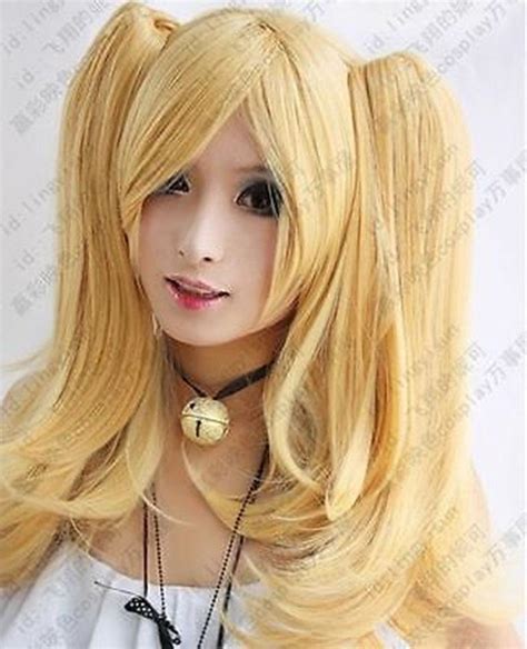 New Fashion Long Blonde Cosplay Party Wig Clip On Ponytails Tron